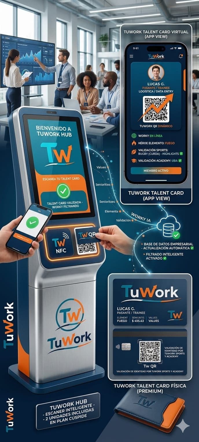 TuWork Hub con escaneo de Talent Card